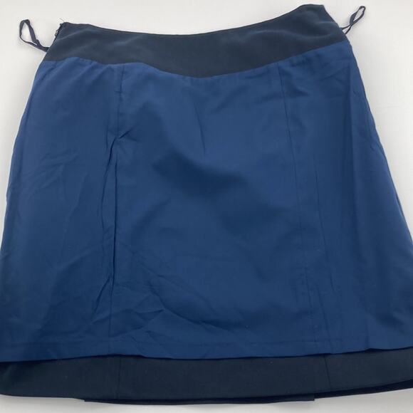 Worth Women's Navy Blue Gold Chain Cotton Pencil Skirt Size 4 - Picture 8 of 10